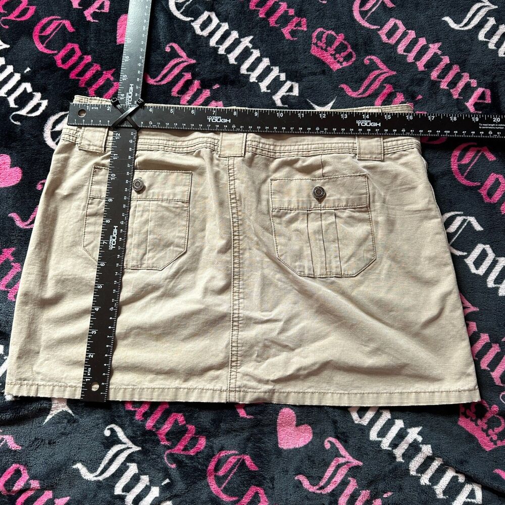 Vintage Y2K American Eagle Khaki Cargo Utility Mini Skirt Size 4 - Picture 4 of 5